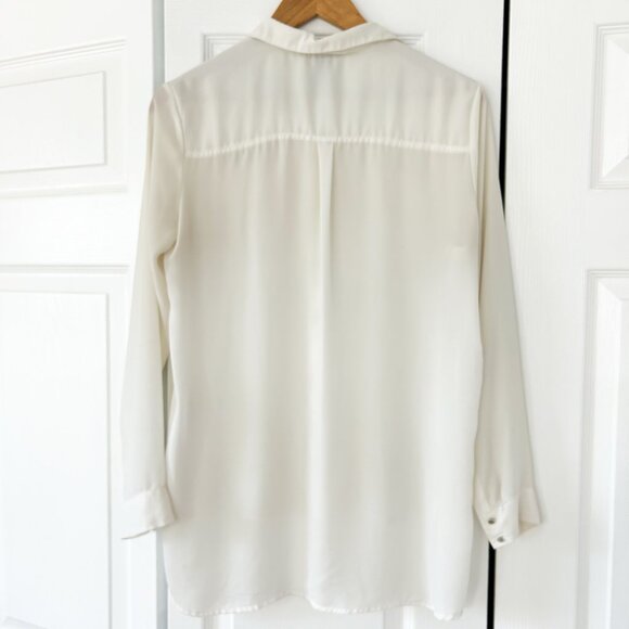 H&M Cream White Hi-Low Button Front Blouse Long Sleeve Women’s Size 6 EUC - Picture 5 of 6